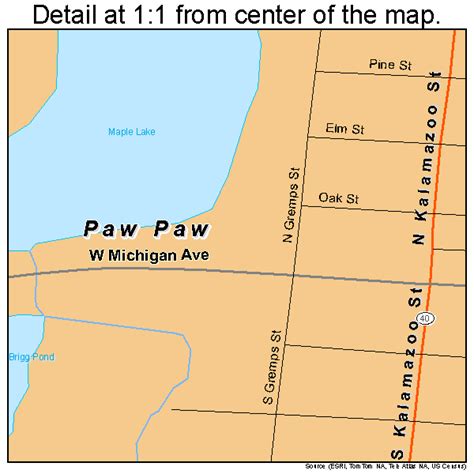 Paw Paw Michigan Street Map 2662980