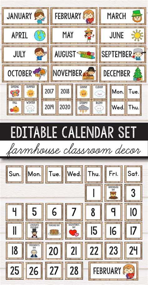 Classroom Calendar Chart For Preschool Romclas - Riset