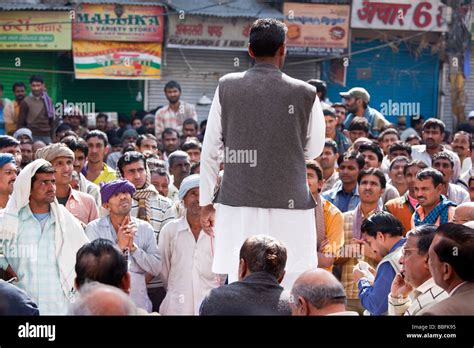 Politician in Old Delhi Giving a Speech Stock Photo - Alamy