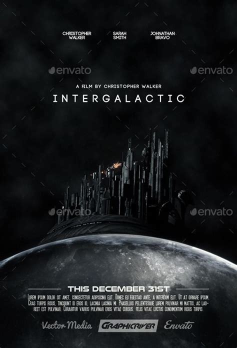 a movie poster with the title inter galactic on it's back and an image of a