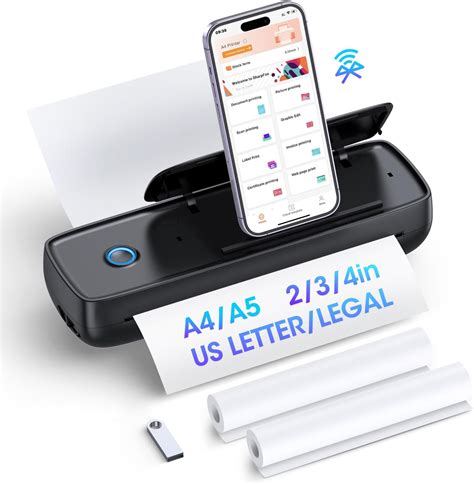 Amazon.com: Portable-Printer with Phone Holder, Thermal-Wireless-Bluetooth-Mini Inkless-Printer ...