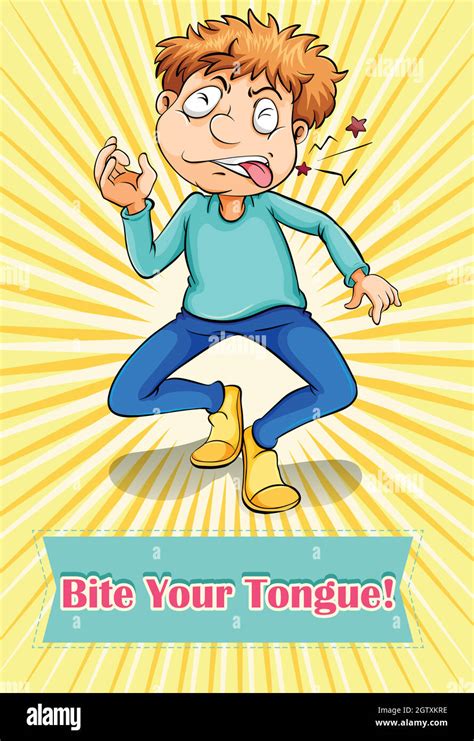 Idiom bite your tongue Stock Vector Image & Art - Alamy