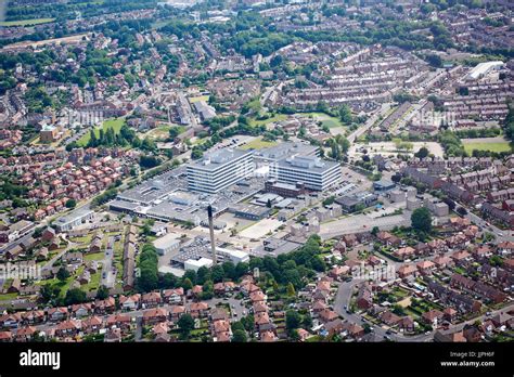 An aerial view of Barnsley Hospital, South Yorkshire, Northern England ...