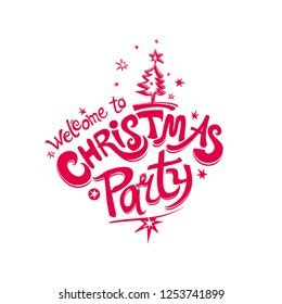 Welcome Christmas Party Logo Template Holiday Stock Vector (Royalty Free) 1253741899 | Shutterstock