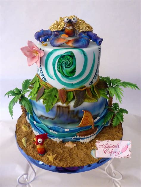 Moana Cake. This cake is So elaborate! Look at all the details. Tamatoa ...