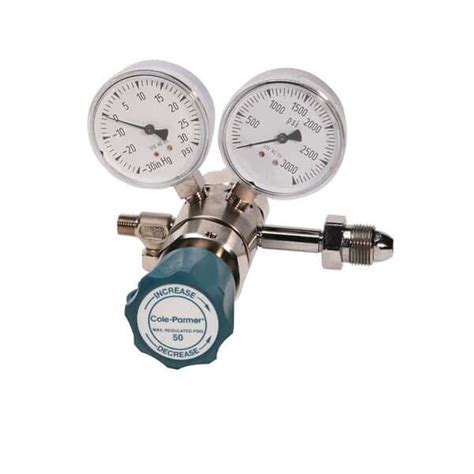 Cole-Parmer Two-Stage Pressure Regulator, 900 SCFH Capacity, 590 CGA ...