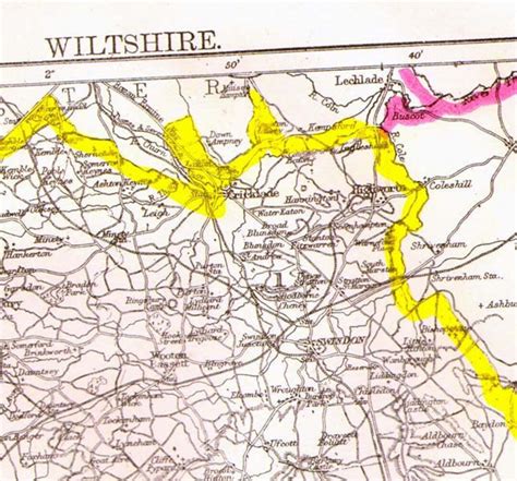 Wiltshire England Map 1892 Victorian Steel Engraving Vintage ...