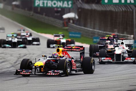 formula 1, Sepang, Grand Prix of Malaysia, cars, track, race, circuit, rb7, mark Webber, red ...