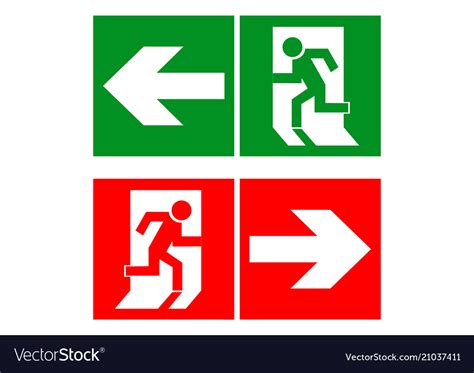 Safe sign the exit icon emergency exit green Vector Image