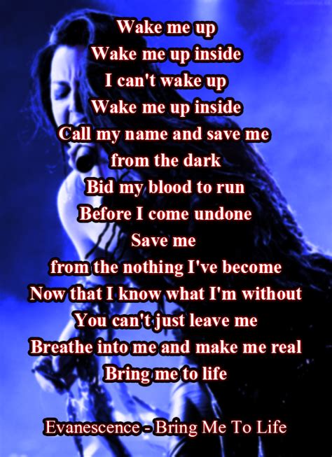 Evanescence - Bring Me To Life | Evanescence lyrics, Bring me to life ...