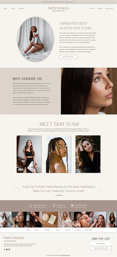 an image of a website design for a hair salon and beauty studio, with ...