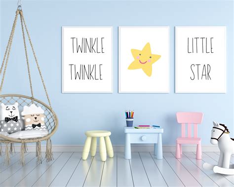 Twinkle Twinkle Little Star Set of 3 Prints Nursery Wall | Etsy in 2021 ...