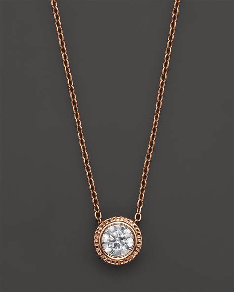 Diamond Solitaire 14K Rose Gold Pendant Necklace, 0.50 ct. t.w. | Bloomingdale's