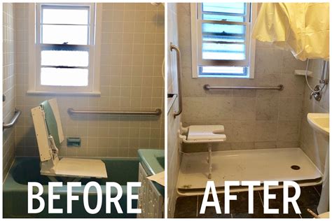 Bathroom modification for handicapped. Remove tub and install shower chair. | Shower chair ...