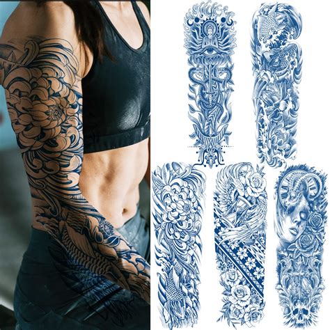 Buy Aresvns Semi Permanent Sleeve Tattoo for Women and Men, Realistic ...