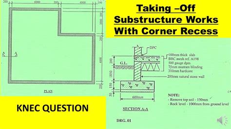 Taking Off Substructure ; Corner Recess (SIMPLEST Explanation) /QUANTITY SURVEYING TUTORIALS ...