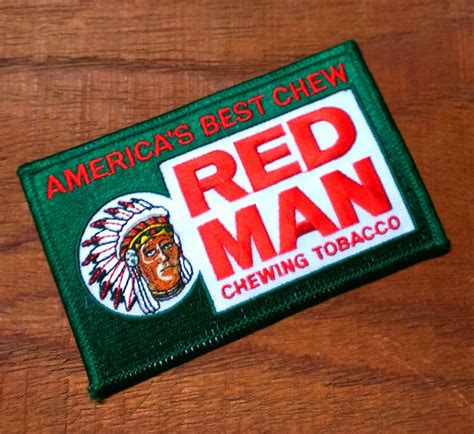 Vintage 1980's Red Man Chewing Tobacco Embroidered Iron on Patch - Etsy