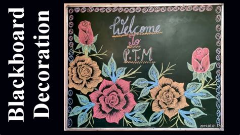 Blackboard decoration / School blackboard decoration / PTM blackboard decoration - YouTube