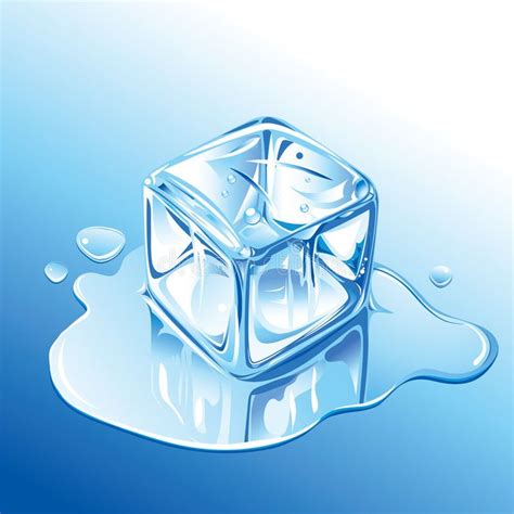 Ice cube. Melting blue ice cube, editable vector illustration , #Ad, # ...