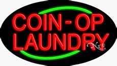 Coin-Op Laundry Neon Sign - Oval Design