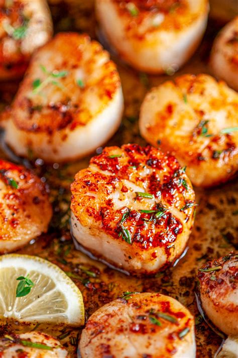 Pan Seared Lemon Garlic Butter Scallops - Aberdeen's Kitchen | Recipe in 2021 | Scallop recipes ...