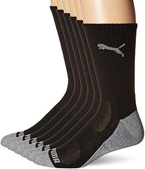 PUMA 6 Pack Crew Socks in Black for Men - Lyst