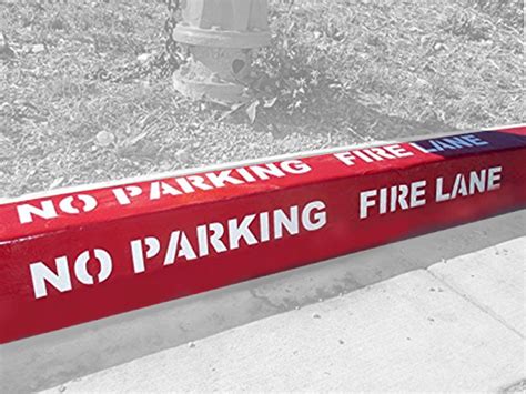 Curb-N-Sign Fire Lane Stencil, Professional 4 inch No Parking Fire Lane Stencil, Reusable ...