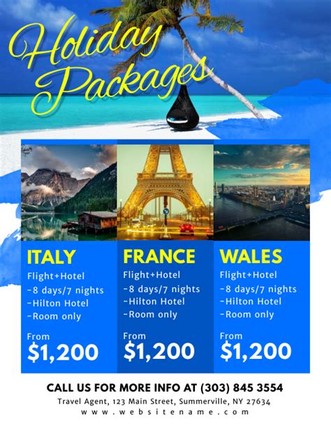 Travel Packages Flyer Template Postermywall - Bank2home.com