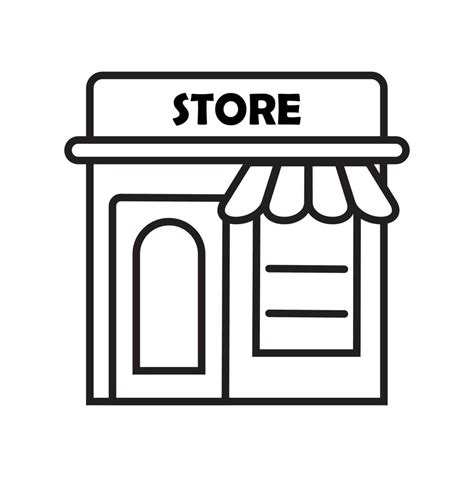 Store, shop icon vector. Mini-market, shopping symbol in outline style ...