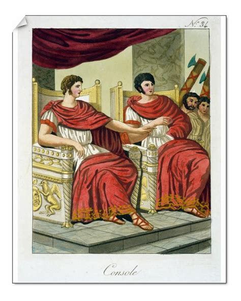 Print of Roman Consuls, from LAntica Roma, 1825 (colour litho) | Roman ...