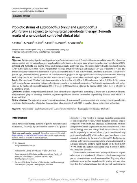 Probiotic strains of Lactobacillus brevis and Lactobacillus plantarum ...