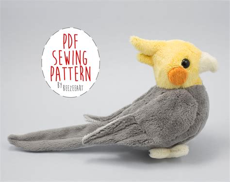 Cockatiel Stuffed Animal Sewing Pattern - Digital Download | Animal ...