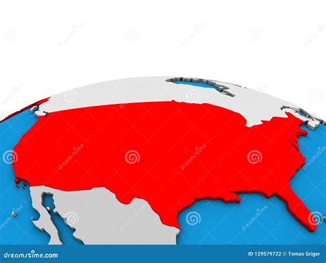 Map of United States on 3D Globe Stock Illustration - Illustration of ...