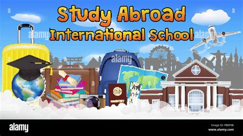 study abroad international school banner poster Stock Vector Image & Art - Alamy