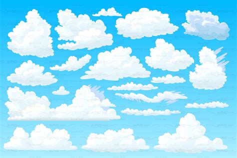 vector shaped fluffy cloud | Cartoon clouds, Cartoon wall painting ...