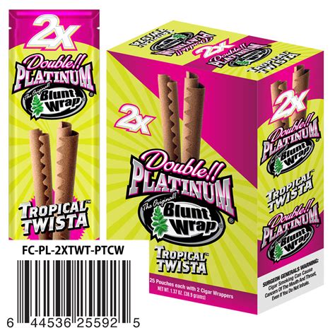 Double Platinum Blunt Wrap Tropical Twista 25/2PK