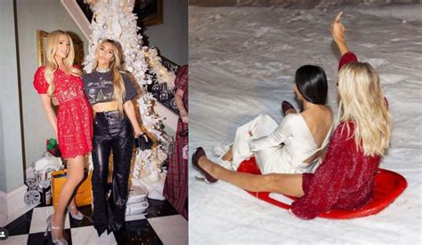 Paris Hilton and Kim Kardashian celebrate Christmas together