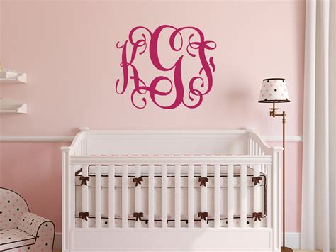 Nursery Vine Monogram Wall Decal Vine MonogramDecal Nursery | Etsy