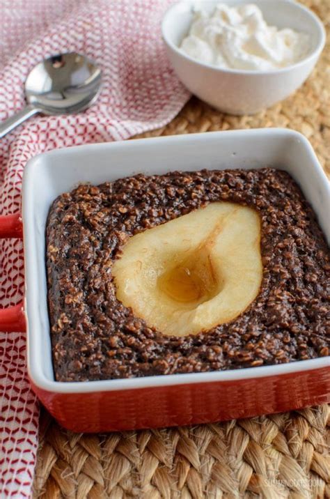 Chocolate and pear baked oats slimming world recipes – Artofit