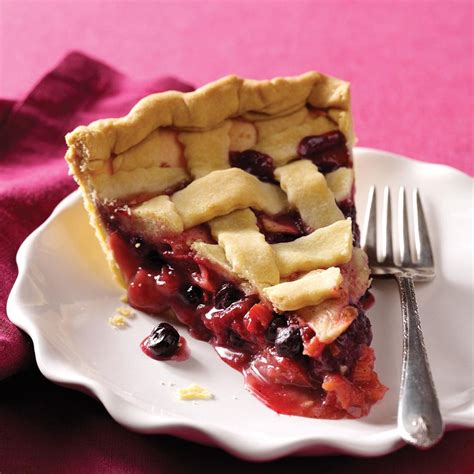 Berry-Apple-Rhubarb Pie Recipe | Taste of Home