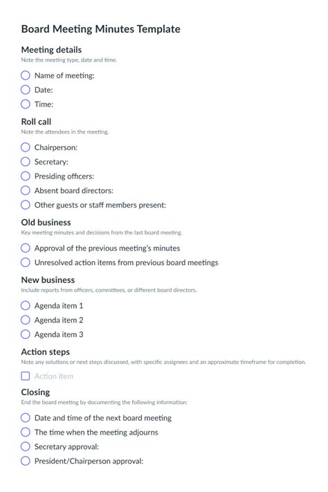 Board Meeting Minutes Template + AI Meeting Management