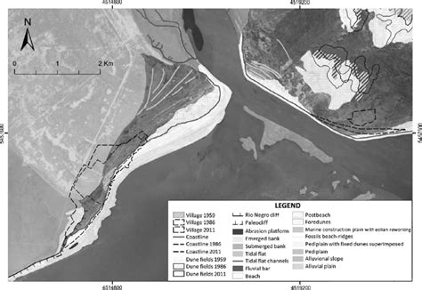 Geomorphological map showing the evolution in time of the studied area ...