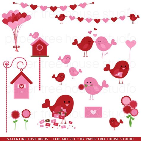 Valentine Clip Art. Valentine Love Birds. Bird Clip Art. Bird House Clipart. Banner Clipart ...