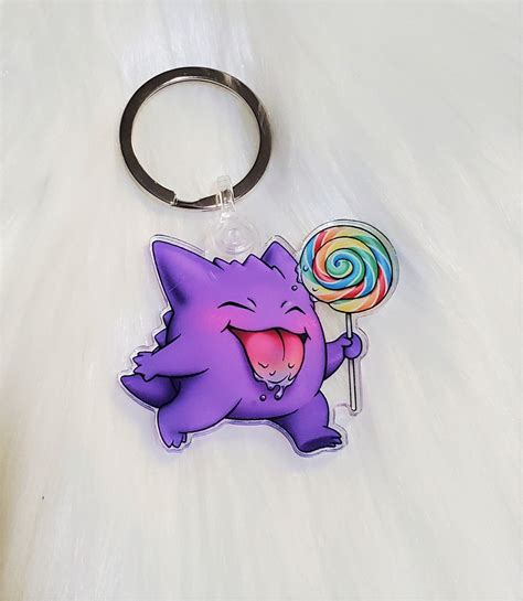 Gengar Inspired Keychain Pokémon Inspired Keychain | Etsy