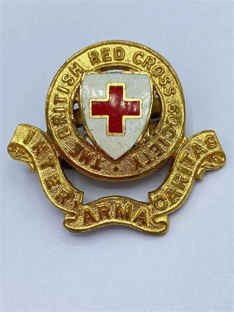 WW2 British Red Cross Society Enamel & Gilt Cap Badge in Misc / other badges