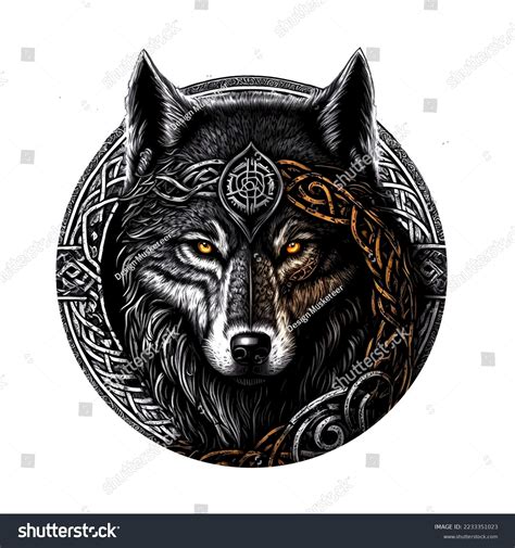 Viking Wolf Vektor einzeln auf weißem: Stock-Vektorgrafik (Lizenzfrei) 2233351023 | Shutterstock