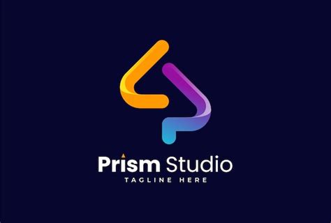 Premium Vector | Prism studio logo with 3d prism icon minimalist style tech perfect with logo media