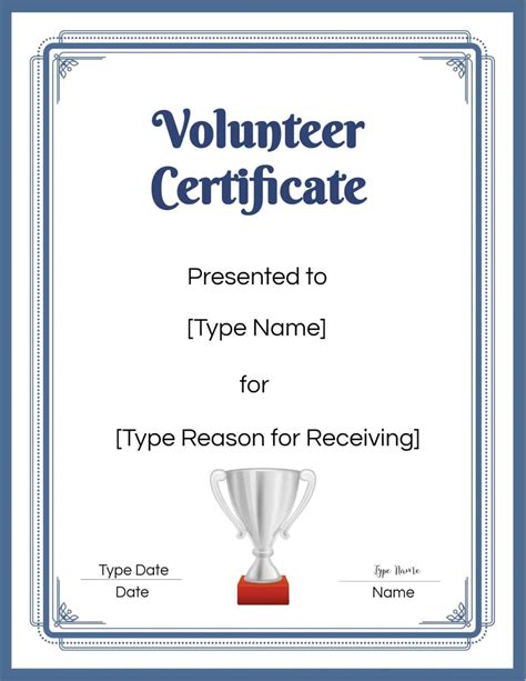 FREE Volunteer Certificate Template | Many Designs are Available