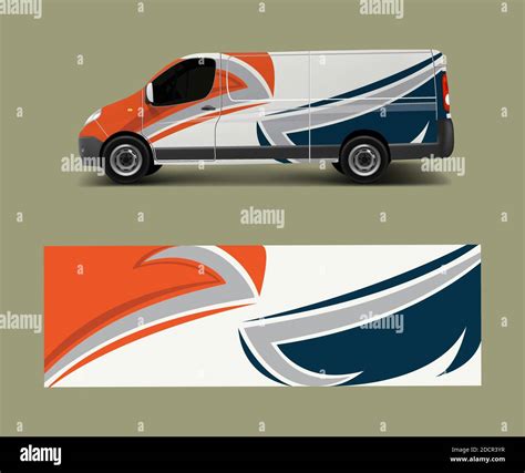 Van Wrap design template vector with wave shapes, decal, wrap, and sticker template vector Stock ...