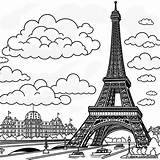 Coloring Page Of The Eiffel Tower For Children Download Or Print Free sketch template